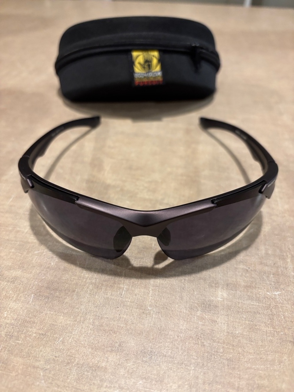 Body Glove Men's Matte Black Wrap Sunglasses with Dark Lenses